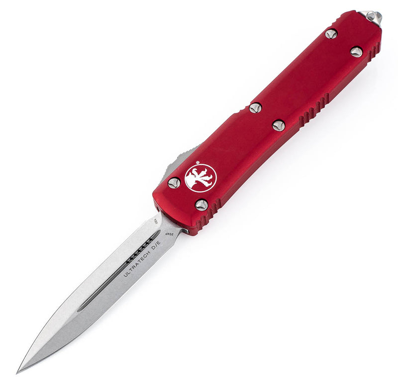 Microtech Ultratech D/E Red Stonewash 122-10RD
