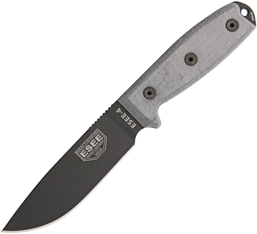 ESEE アウトドアナイフ Model4 プレーンエッジ フルタング構造 ES4PB