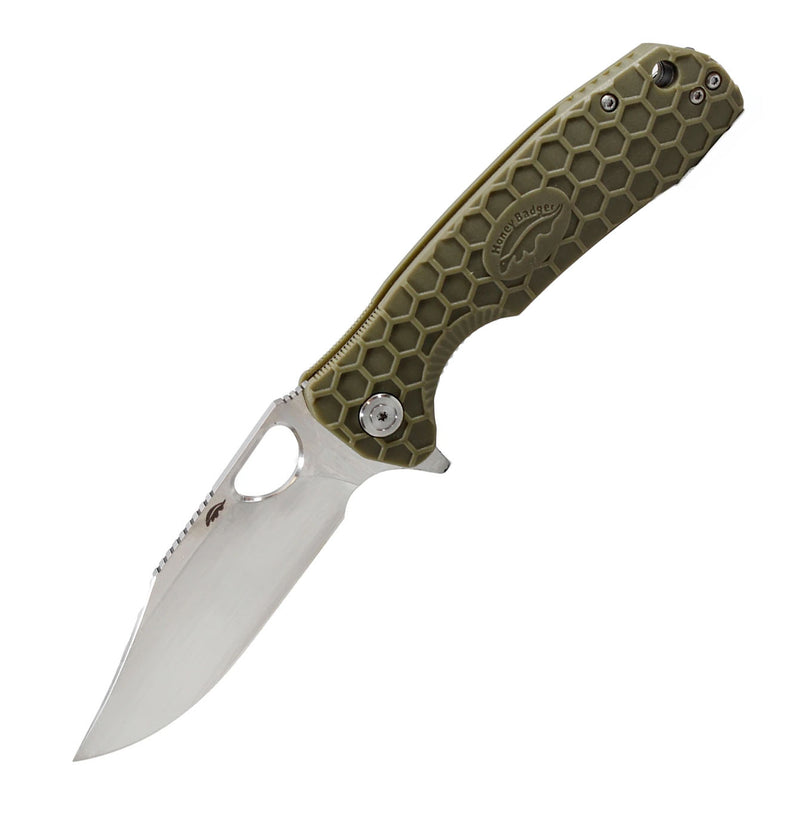 Honey Badger Clip Point Large Green 4065