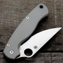 AWT Spyderco Para Military 2 Scales – Agent Series – Clip Side Liner Delete – Sniper Grey Anodized