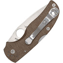 Spyderco Native 5 Brown Canvas Micarta Cruwear C41MPCW5