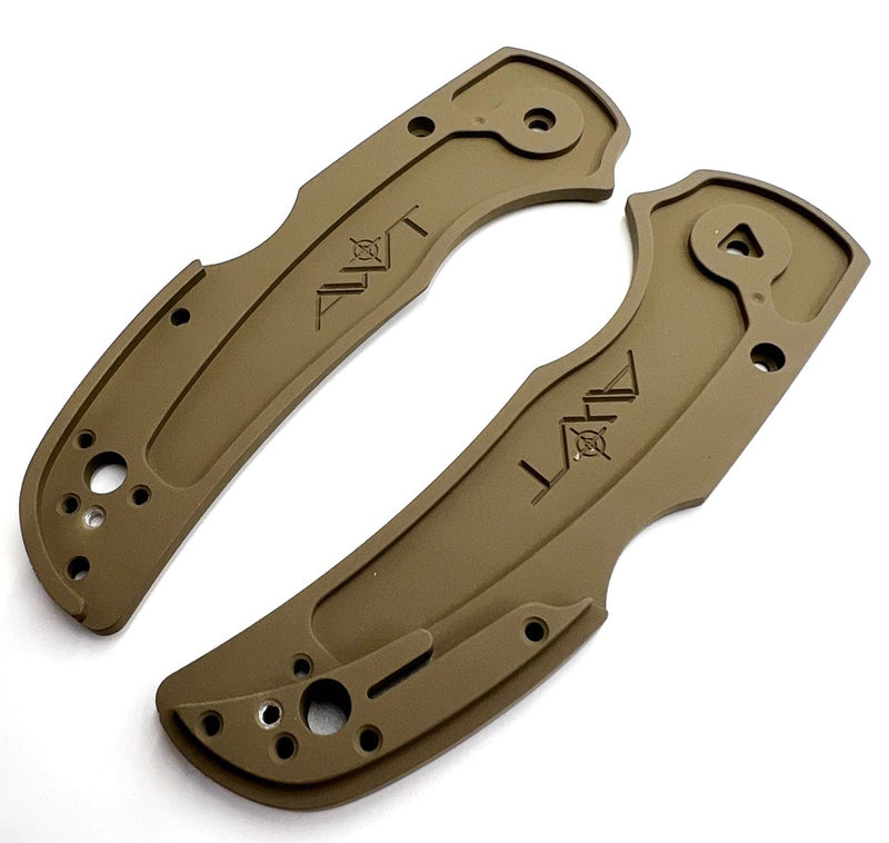 AWT Spyderco Native 5 Lightweight (LW) Scales - Aggressive Agent Series - Linerless - Magpul FDE Cerakote