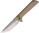 North Mountain Blade Chop 2 Button Lock Tan Micarta 2406-YLMCT