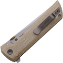North Mountain Blade Chop 2 Button Lock Tan Micarta 2406-YLMCT