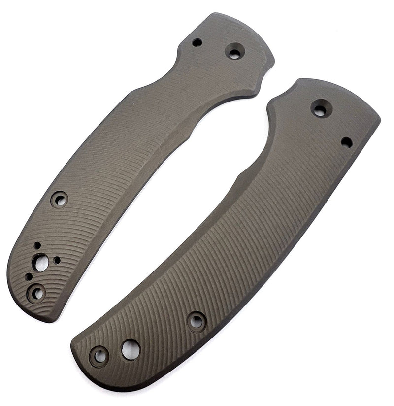 AWT Spyderco Shaman Scales – Aggressive Agent Series - Contoured - Clip Side Liner Delete - Satin Screw - Sniper Grey Anodized