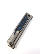 Reate EXO-M Ti Blue/Black G10 Damascus Pattern Elmax Drop Point Gravity Knife