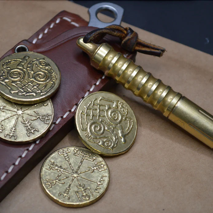 Carpe Diem EDC Viking Travel Talisman Brass