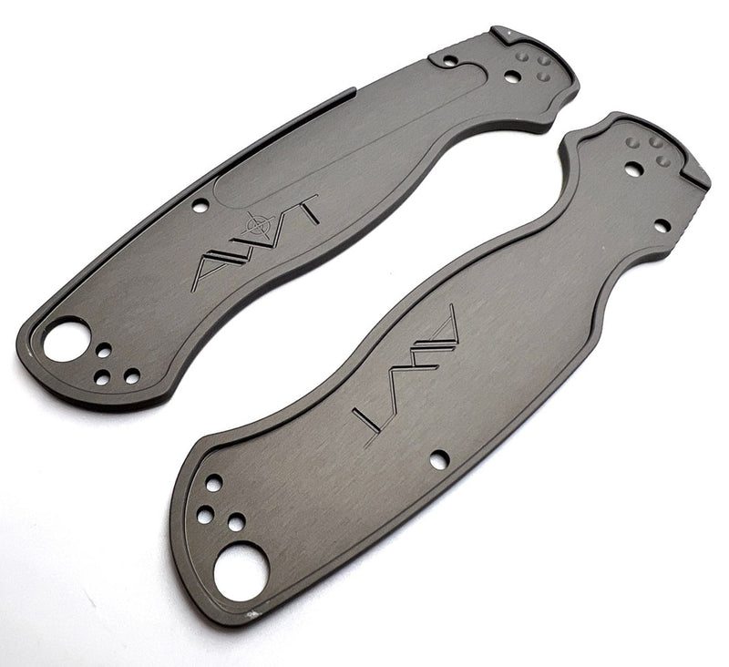 AWT Spyderco Para Military 2 Scales - Legacy Series - Sniper Grey Anodized