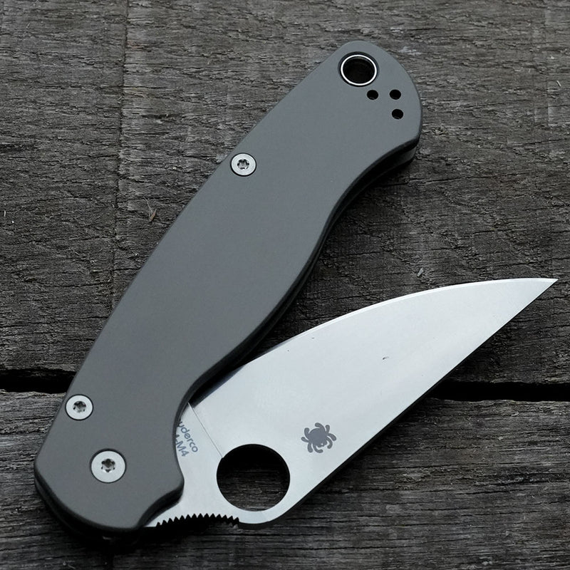 AWT Spyderco Para Military 2 Scales - Legacy Series - Sniper Grey Anodized