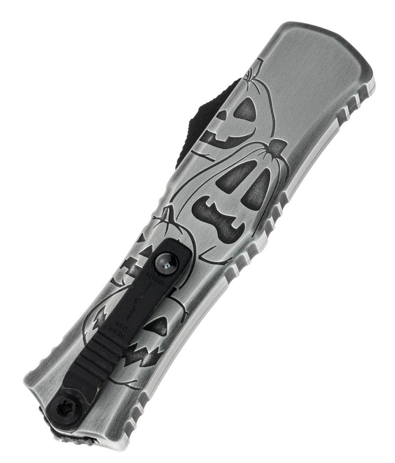 Microtech Jack Comando Microtech Mini Hera II D/E Signature Series Brushed Metal Jack o' Lant