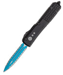 Microtech Ultratech D/E Signature Series JK Blue Full Serrated 122-D3JK