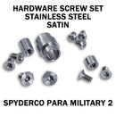 AWT Satin Stainless Replacement Hardware Screw Kit for Spyderco Para Military 2