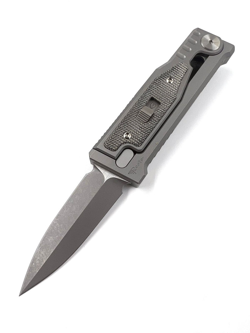 Reate EXO Mini Black Micarta Stonewash Double Edge - Gravity Knife