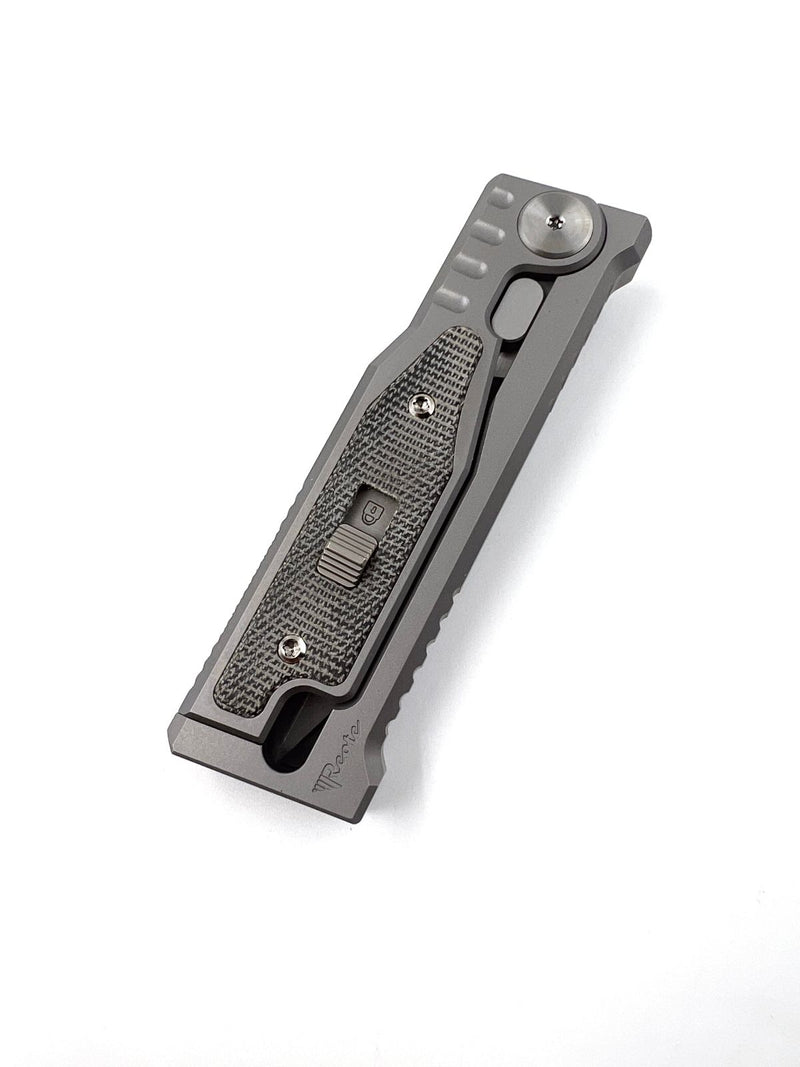 Reate EXO Mini Black Micarta Stonewash Double Edge - Gravity Knife