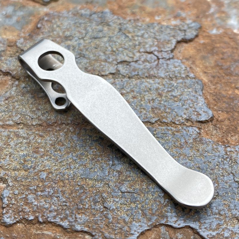Lynch NW Spyderco Shaman / Bodacious TI Deep carry Clip - Stone Washed