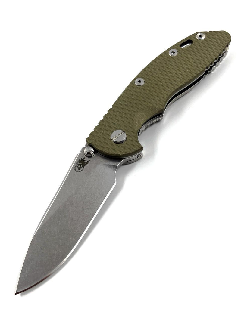 Hinderer XM-18 3.5 S45VN Slicer Non-Flipper Tri-Way Stonewash OD Green G10