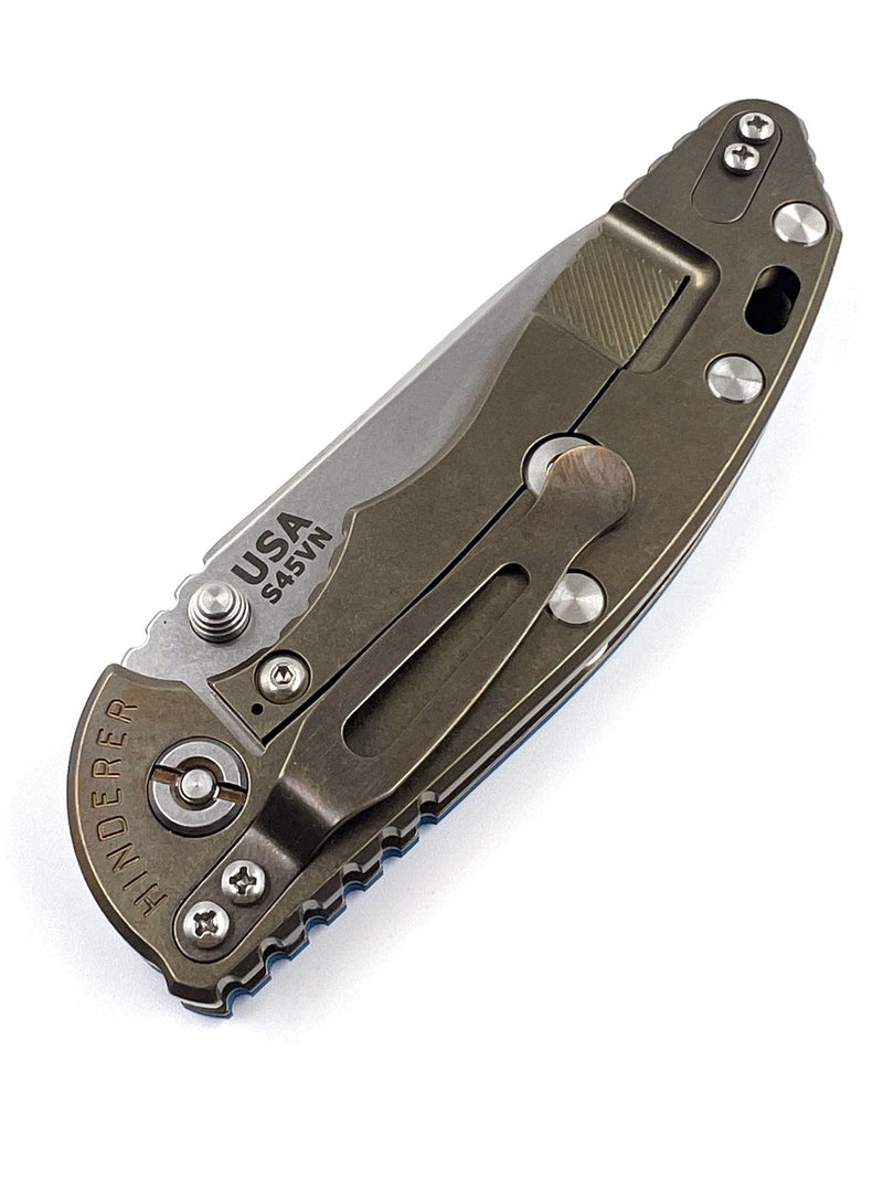 Hinderer XM-18 3.5 S45VN Slicer Non-Flipper Tri-Way Stonewash Bronze Blue G10