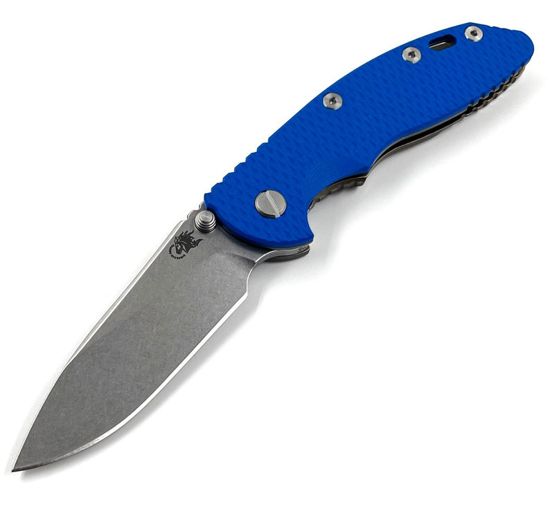 Hinderer XM-18 3.5 S45VN Slicer Non-Flipper Tri-Way Stonewash Bronze Blue G10