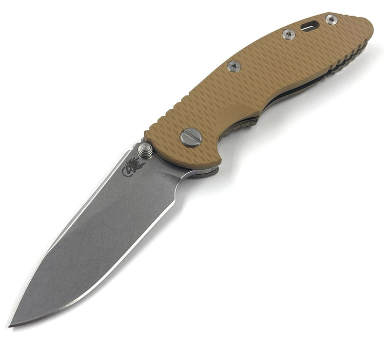 Hinderer XM-18 3.5 S45VN Slicer Non-Flipper Tri-Way Stonewash Bronze Coyote G10