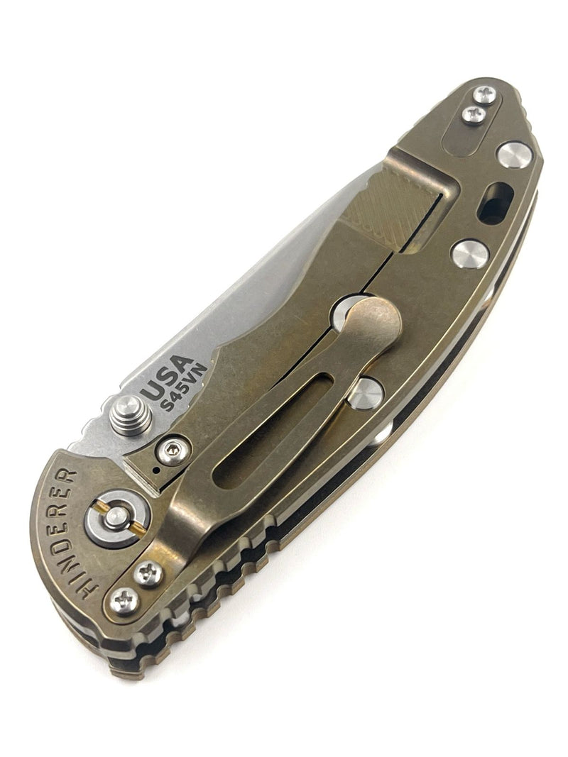 Hinderer XM-18 3.5 S45VN Slicer Non-Flipper Tri-Way Stonewash Bronze Coyote G10