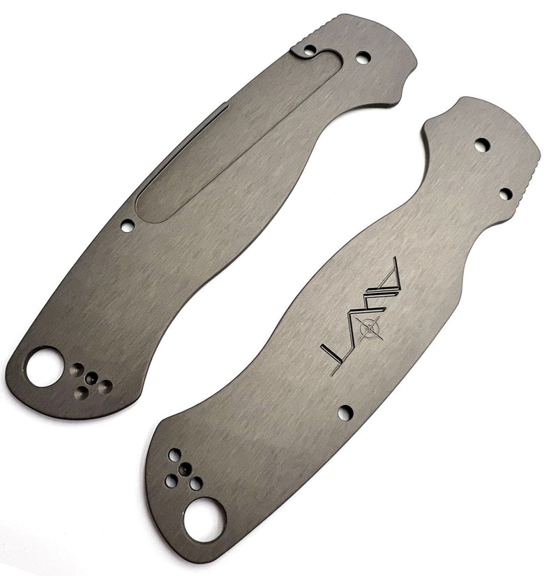 AWT Spyderco Para Military 2 CruCarta Scales - Agent Series - Sniper Grey Anodized