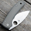 AWT Spyderco Shaman Scales – Aggressive Agent Series - Contoured - Clip Side Liner Delete - Sniper Grey Anodized - Black Screws
