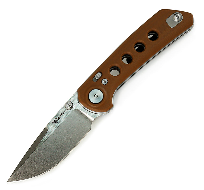 Reate PL-XT Pivot Lock Tan G10 Stonewash