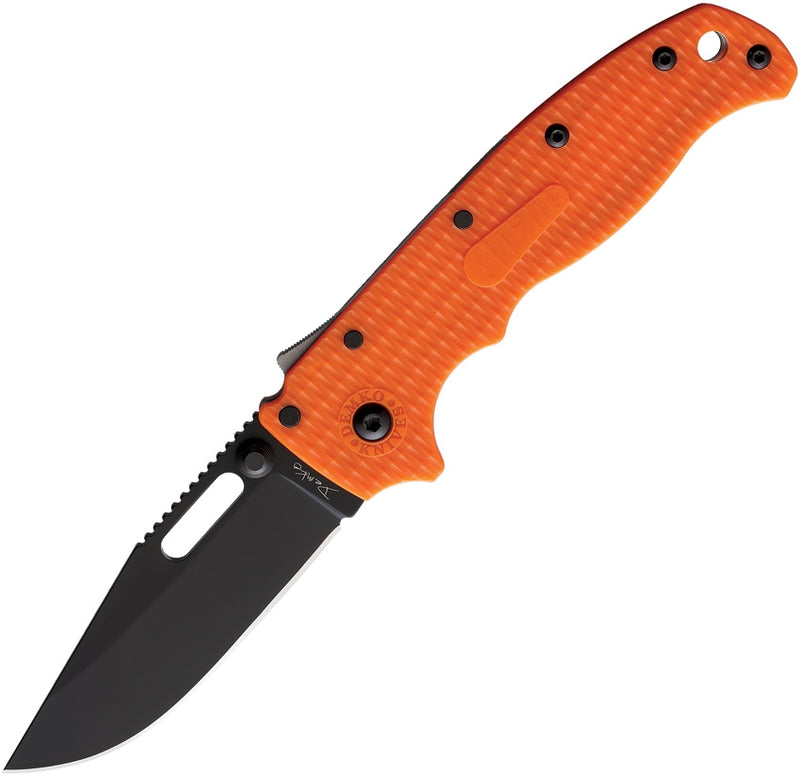 Demko AD20.5 Orange Clip Point DLC