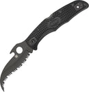 Spyderco Matriarch Black Blade with wave C12SBBK2W
