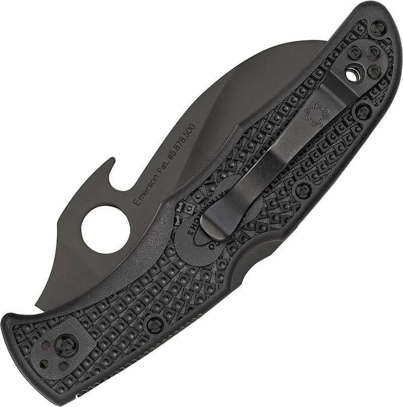 Spyderco Matriarch Black Blade with wave C12SBBK2W