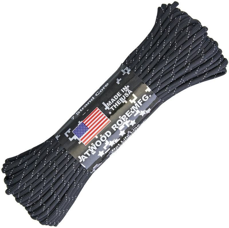 Atwood Parachute Cord Reflective Black 100ft RG1293H