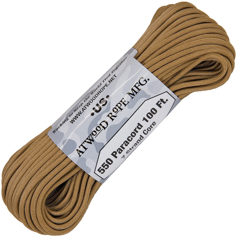 Atwood 550 Parachute Cord Tan 100Ft