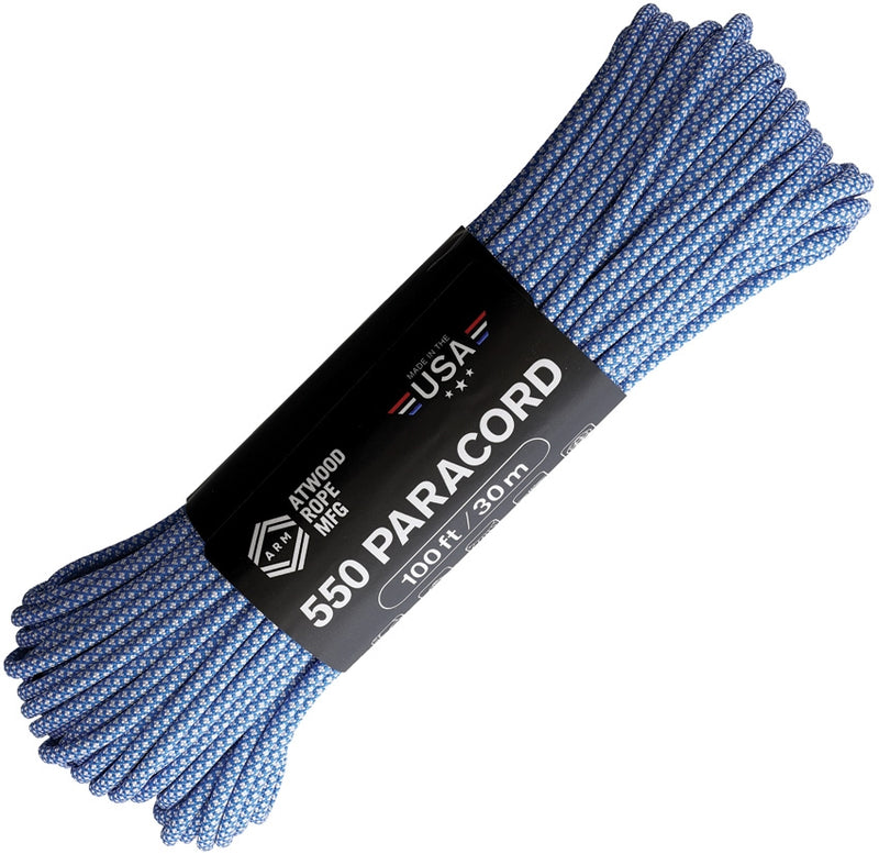Atwood 550 Parachute Cord Diamond Blue/White 100ft RG1312H
