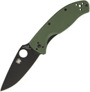 Spyderco Tenacious Green G10 Plain Black C122GPBGR