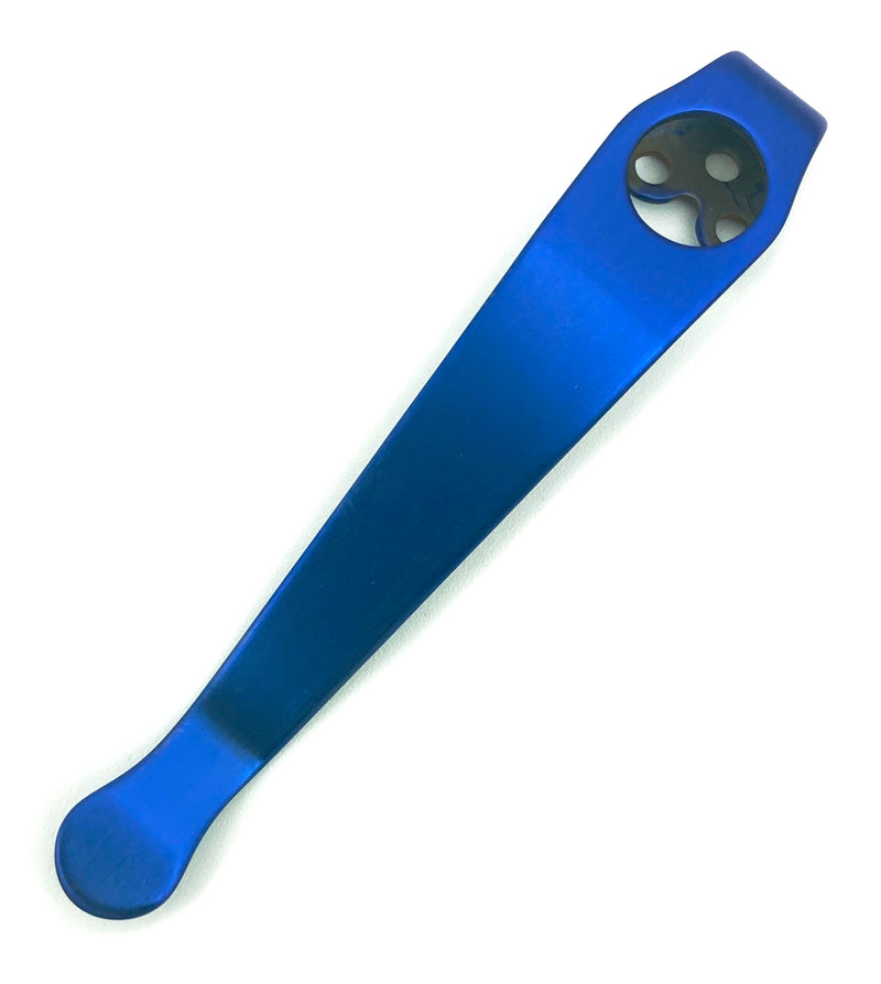 Lynch NW Spyderco Long Blue Anodized Deep Carry Clip SLBLUE