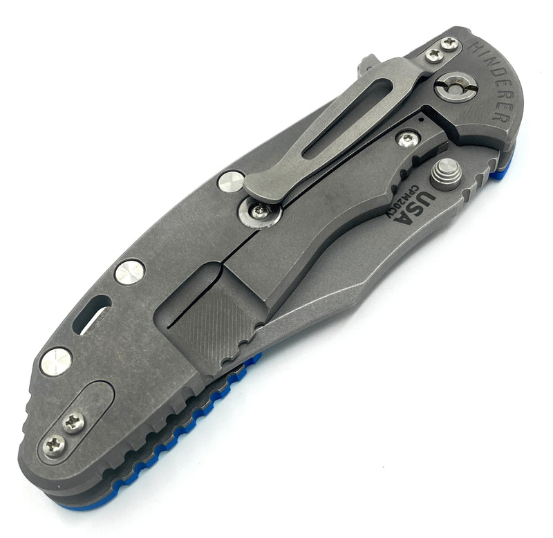 Hinderer XM-24 4.0 Bowie Tri-Way Working Finish Blue G10
