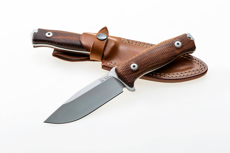 Lionsteel SLEIPNER blade Santos wood handle, leather sheath M5ST